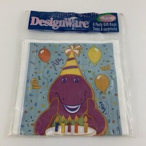 Barney Happy Birthday Gift Party Loot Bags Set of 8 2000 Vintage DesignWare
